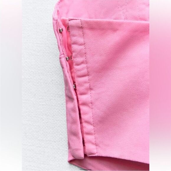 NWT Zara pink voluminous heart ruffle crop tank top medium m - Picture 7 of 10